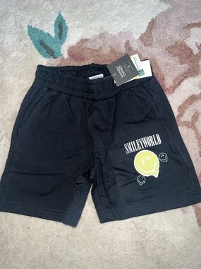 NEW Grayson Threads Black Shorts with Yellow Smiley Graphic